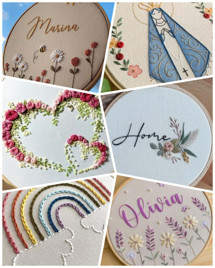 Colagem de bordados personalizados
